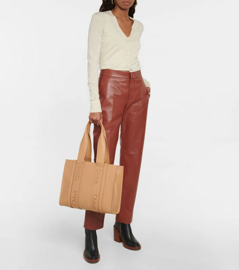 Chloé Medium Leather Woody Tote Simone Bag - BEAUTY BAR