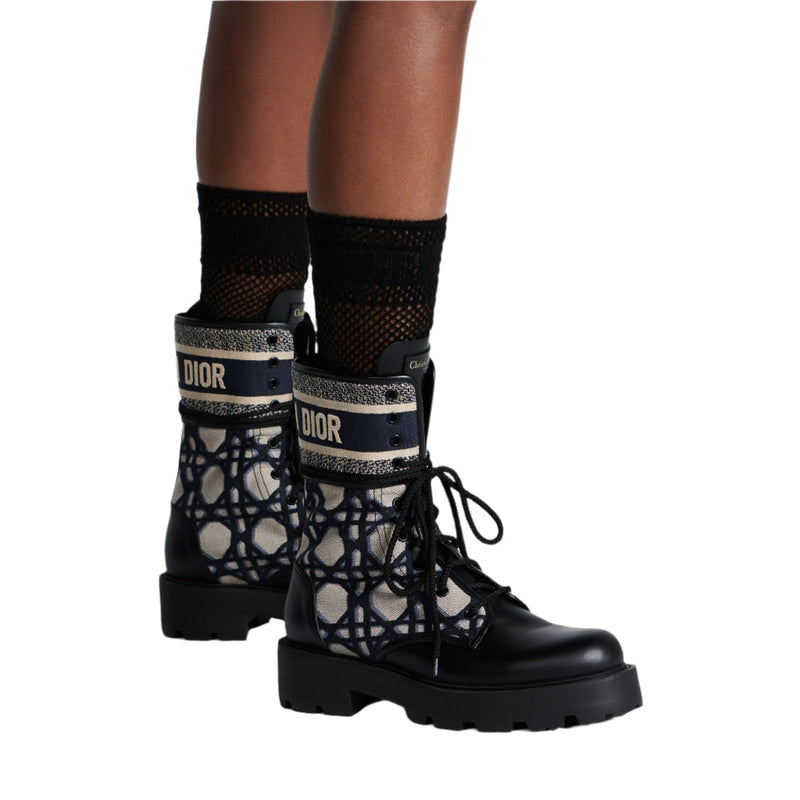 Dior D-Major Black Calfskin Boots with Cannage Detail 5