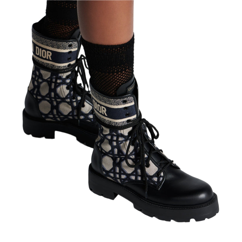 Dior D-Major Black Calfskin Boots with Cannage Detail 4