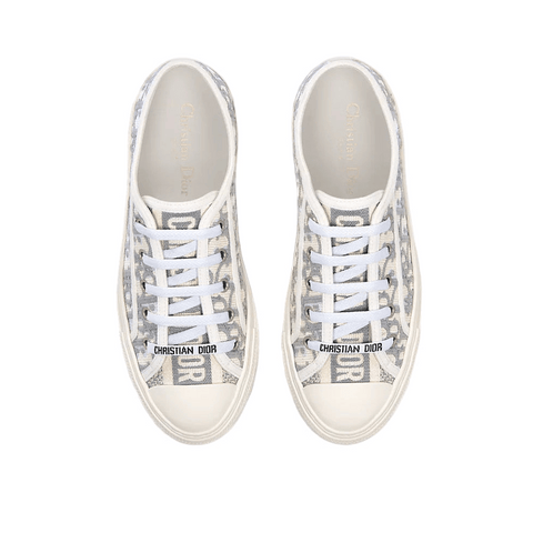 Christian Dior Grey Oblique Walk'N'Dior Low Top Sneakers - BEAUTY BAR