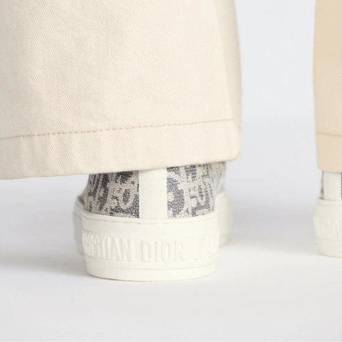 Christian Dior Grey Oblique Walk'N'Dior Low Top Sneakers - BEAUTY BAR