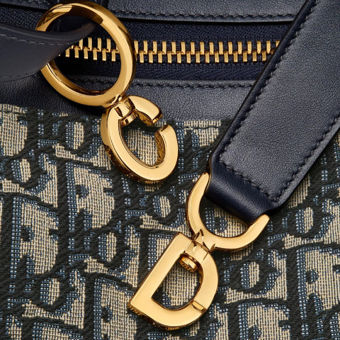 Christian Dior Medium D - Journey Bag Blue Oblique Jacquard - BEAUTY BAR