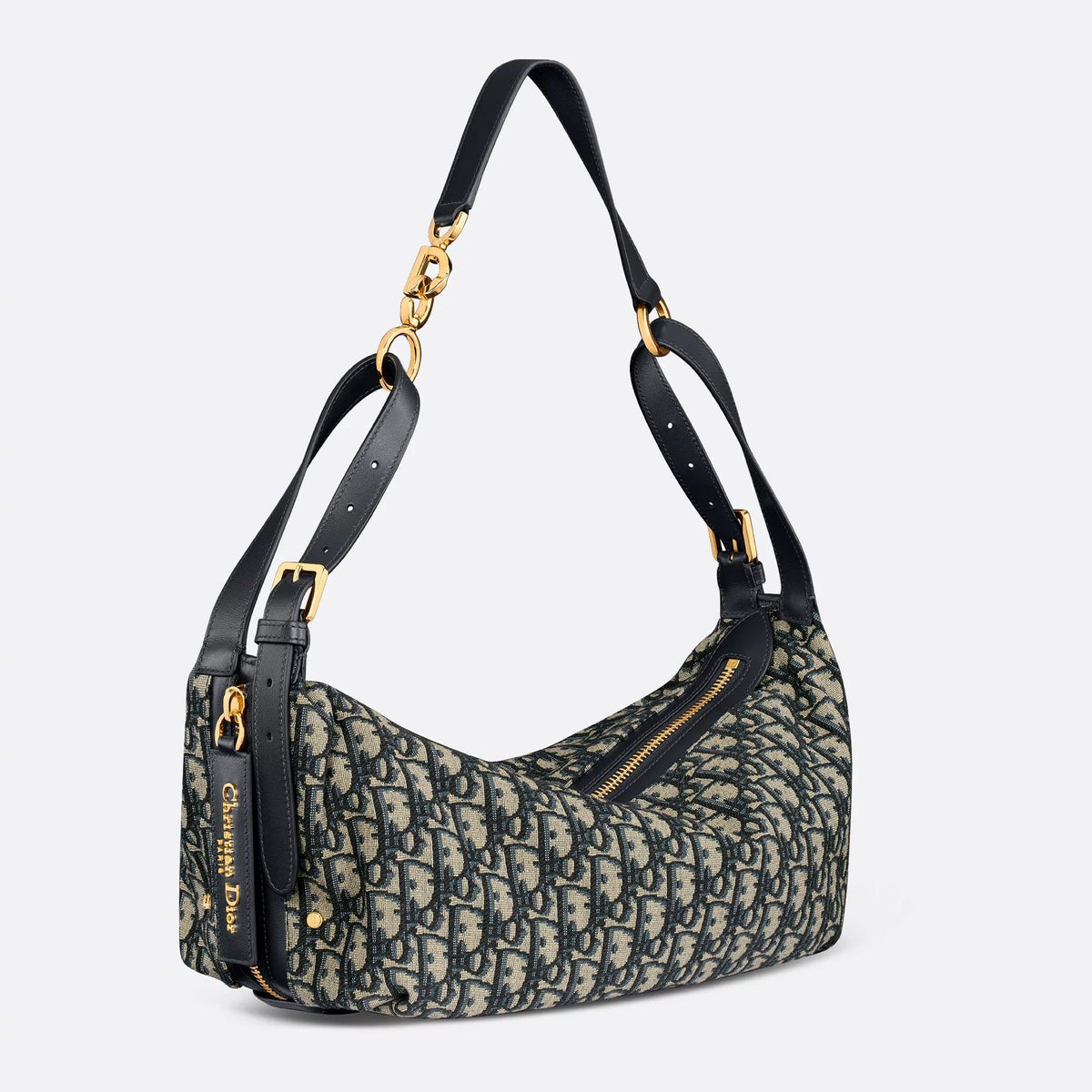 Christian Dior Medium  D-Journey Bag Blue Oblique Jacquard 1