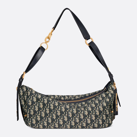 Christian Dior Medium D - Journey Bag Blue Oblique Jacquard - BEAUTY BAR
