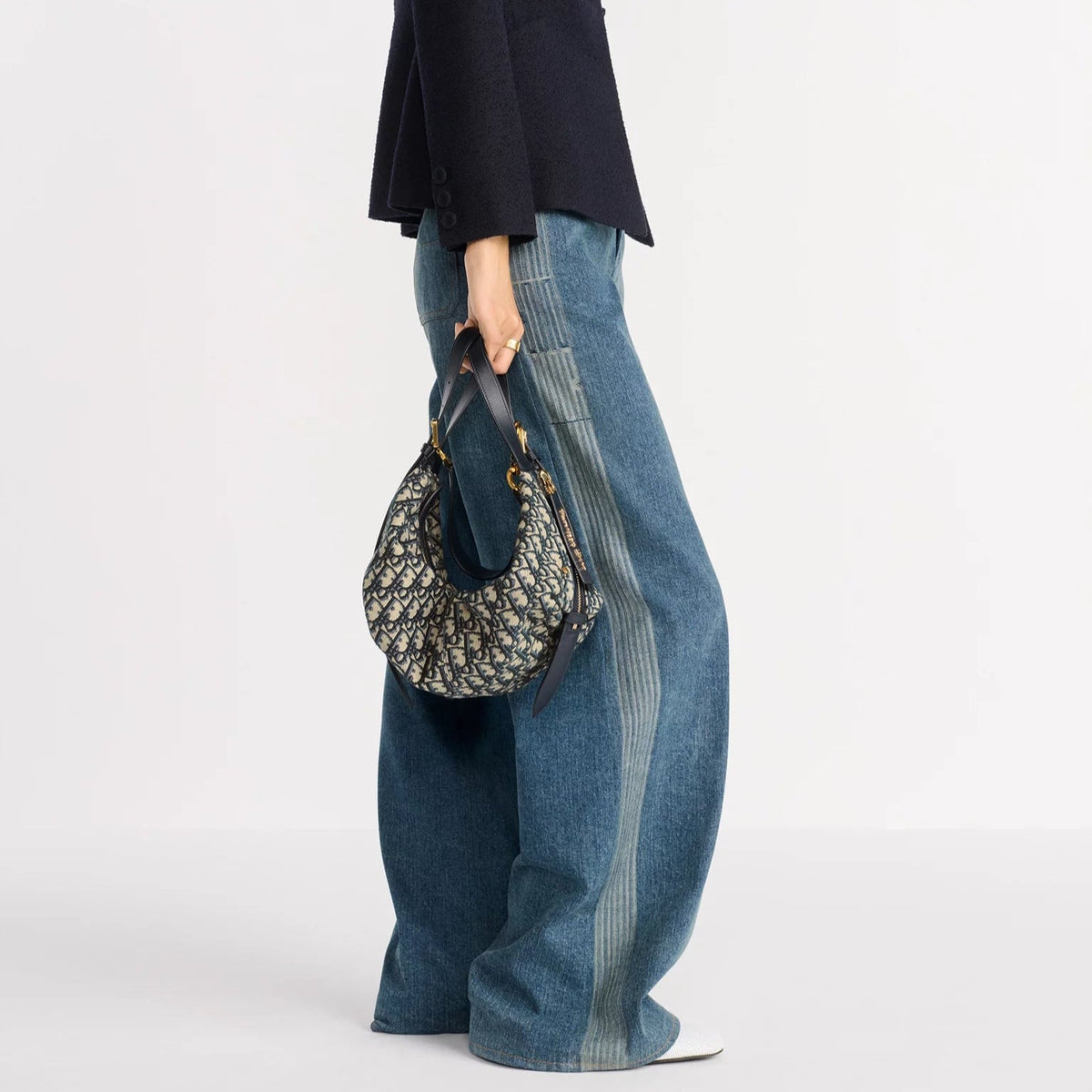 Christian Dior Medium  D-Journey Bag Blue Oblique Jacquard 2
