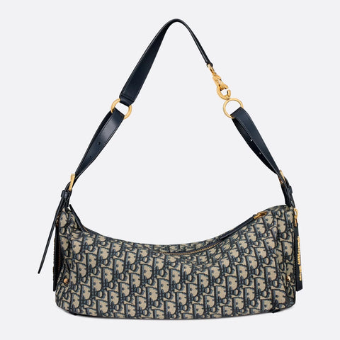 Christian Dior Medium D - Journey Bag Blue Oblique Jacquard - BEAUTY BAR