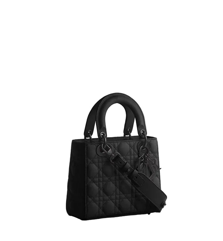 Christian Dior Small bag Completely Matte Black Calfskin With a Cannage Pattern 3