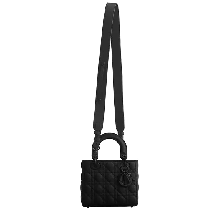 Christian Dior Small bag Completely Matte Black Calfskin With a Cannage Pattern 4