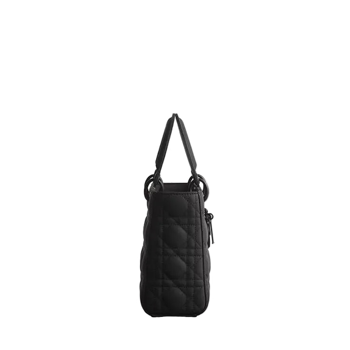 Christian Dior Small bag Completely Matte Black Calfskin With a Cannage Pattern 5