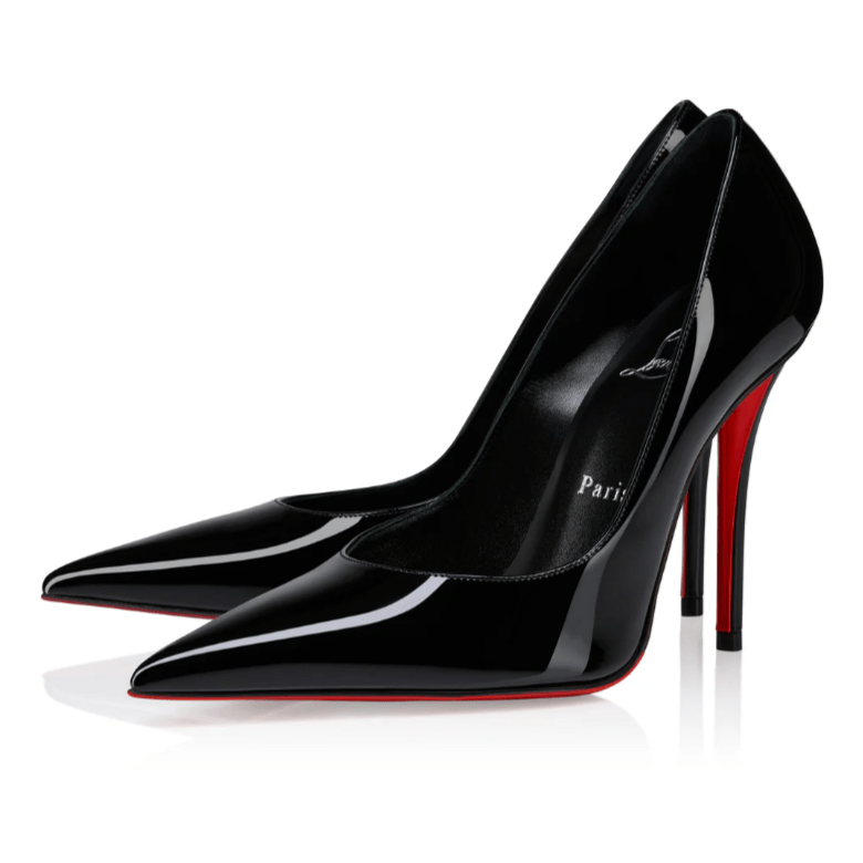Christian Louboutin 100 mm Pumps Patent Calf Leather Black