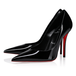 Christian Louboutin 100 mm Pumps Patent Calf Leather Black Women