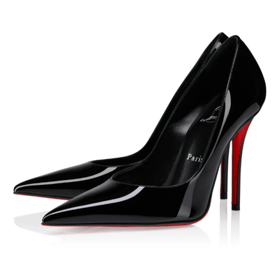 Christian Louboutin 100 mm Pumps Patent Calf Leather Black Women - BEAUTY BAR