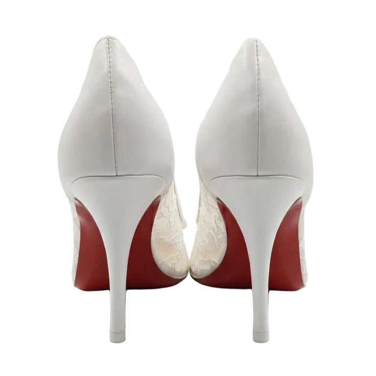 Christian Louboutin Follies Lace & Leather Pointed-Toe Pumps 6