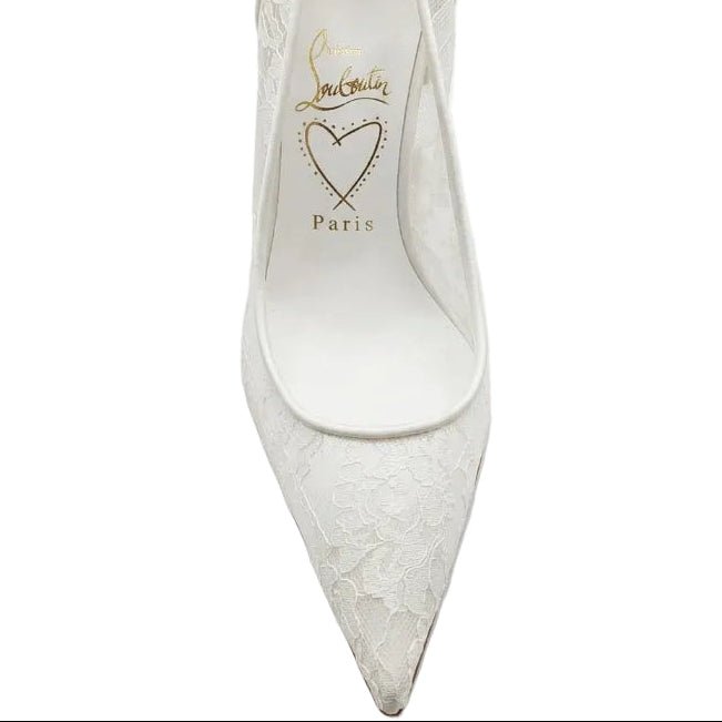 Christian Louboutin Follies Lace & Leather Pointed-Toe Pumps 3