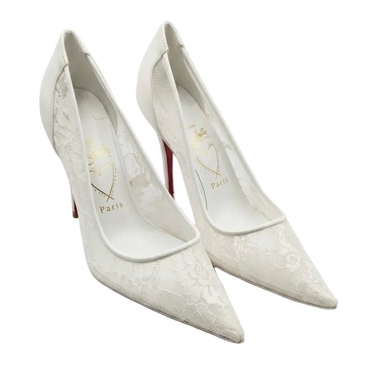 Christian Louboutin Follies Lace & Leather Pointed-Toe Pumps 2