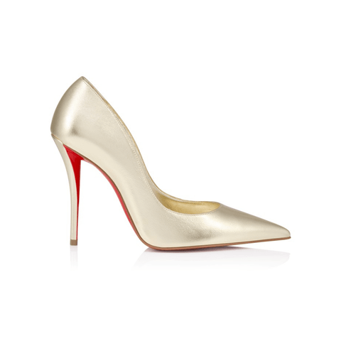 Christian Louboutin Pumps - Laminated Nappa Leather - Platine - Women 100 mm - BEAUTY BAR