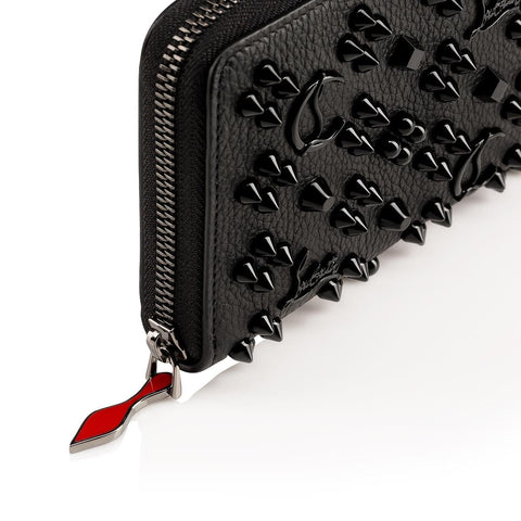 Christian Louboutin Wallet - Grained Calf Leather and Spikes Loubinthesky - Black - BEAUTY BAR