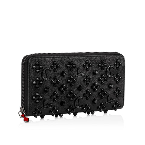 Christian Louboutin Wallet - Grained Calf Leather and Spikes Loubinthesky - Black - BEAUTY BAR