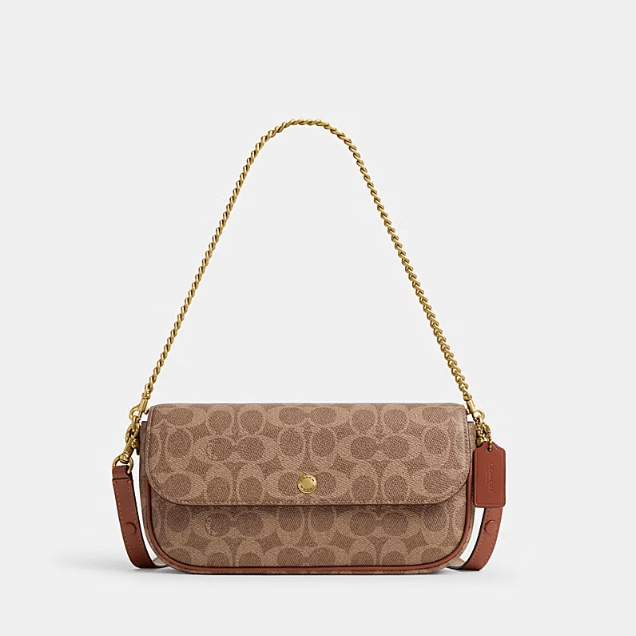 Coach Brook Flap Chain Bag In Signature Canvas