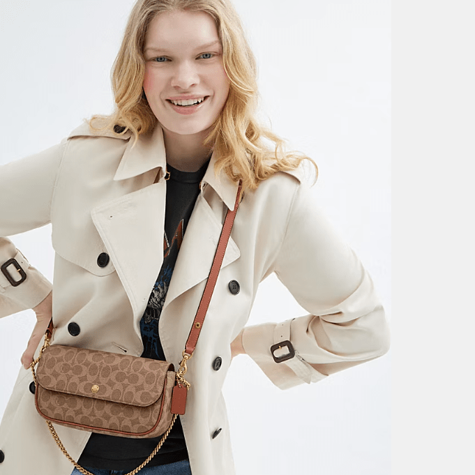 Coach Brook Flap Chain Bag In Signature Canvas 5