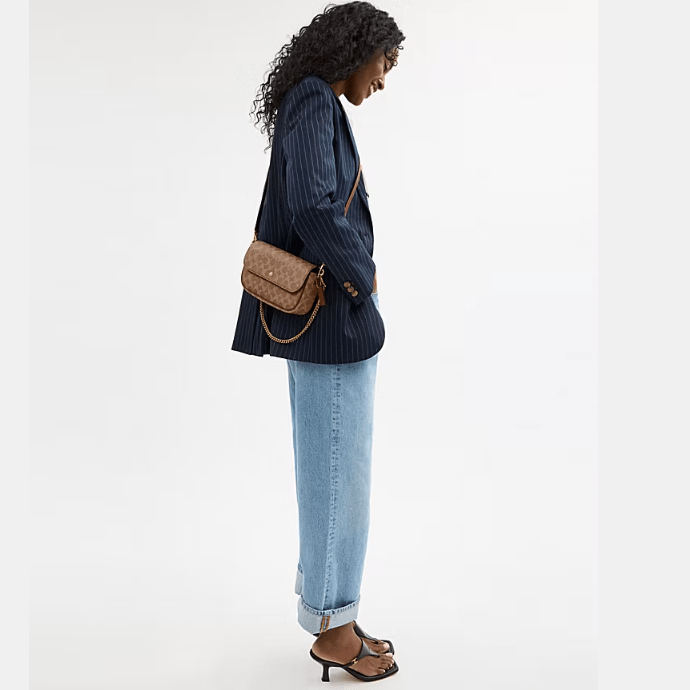 Coach Brook Flap Chain Bag In Signature Canvas 6