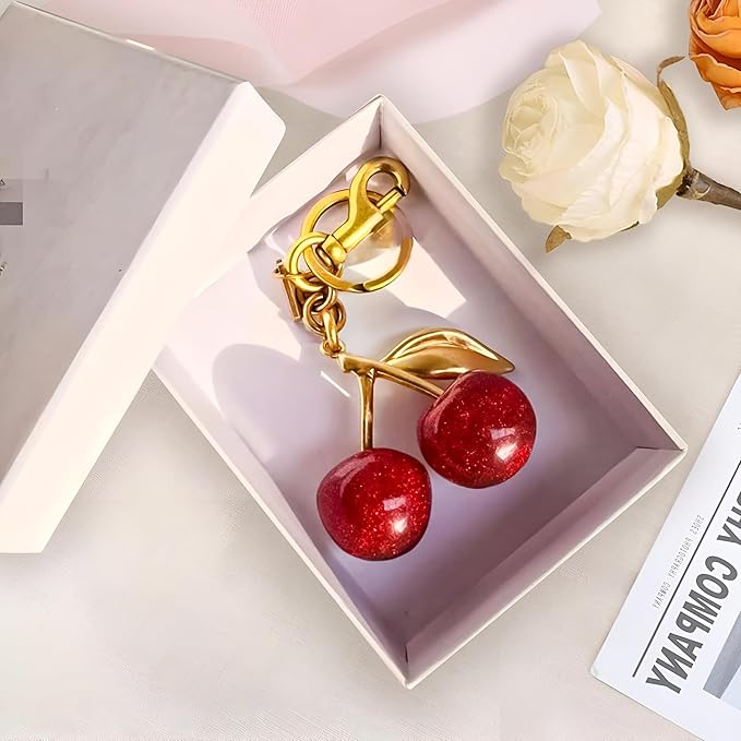 Coach Cherry Bag Charm Brass/Red Apple 6