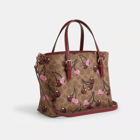 Coach Mollie Tote Bag 25 Signature Canvas Cherry Print - BEAUTY BAR
