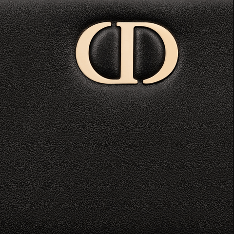 Dior 30 Montaigne Dahlia Wallet Black Smooth Calfskin - BEAUTY BAR