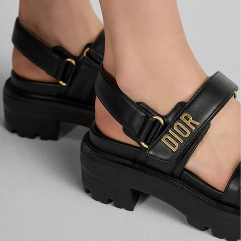 Dior Act Platform Sandal Black Lambskin - BEAUTY BAR
