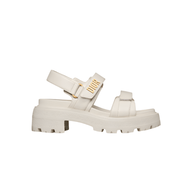Dior Act White Lambskin Platform Sandals – 7cm Heel