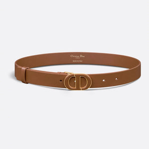 Dior Belt Montaigne Belt Brown Smooth