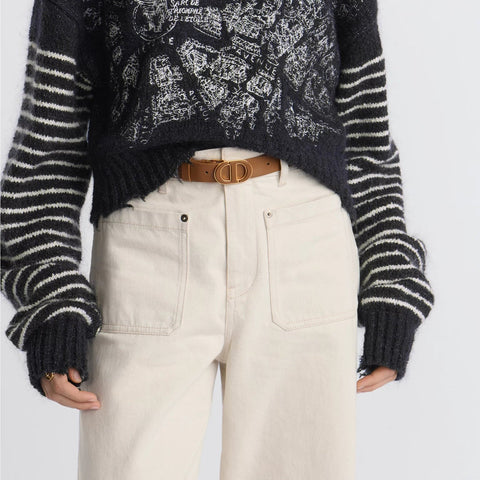 Dior Belt Montaigne Belt Brown Smooth - BEAUTY BAR