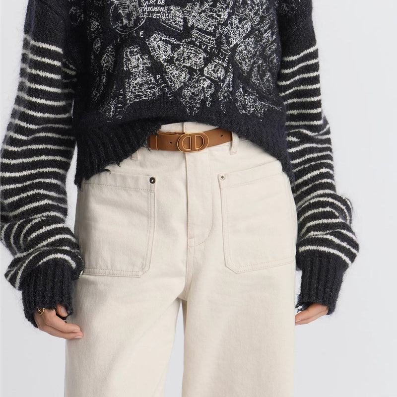 Dior Belt Montaigne Belt Brown Smooth 3