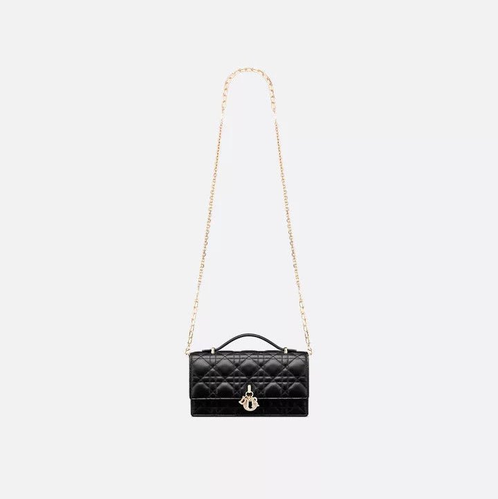 Dior Black Cannage  Bag with Elegant Gold Accents 5