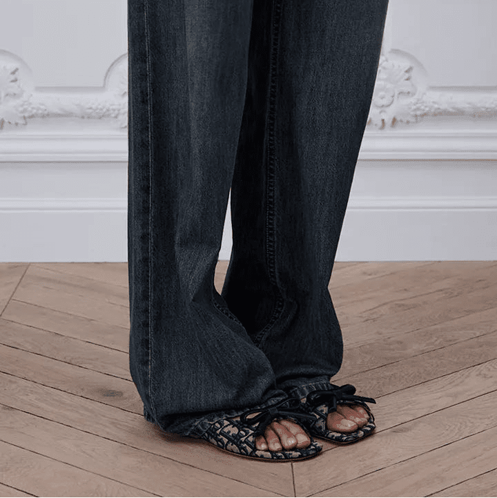 Dior Bow Slide Deep Blue Dior Oblique Embroidered Cotton 5