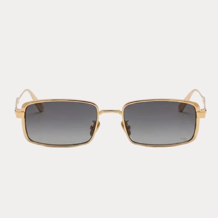 Dior Cannage Gold Rectangular Sunglasses 1