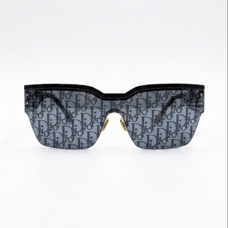Dior Club Smoke Mirror Logo Shield Sunglasses