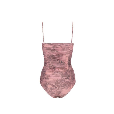 Dior Dioriviera One Piece Swimsuit White And Pink Toile De Jouy Technical Fabric - BEAUTY BAR