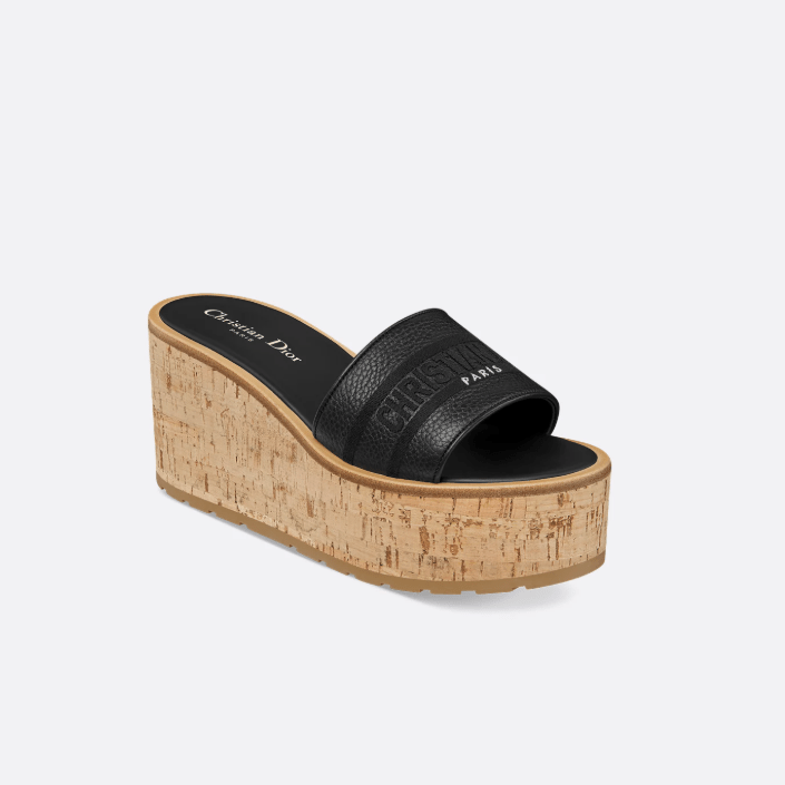 Dior Dway Platform Slide Black Grained Calfskin 5