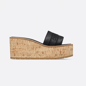 Dior Dway Platform Slide Black Grained Calfskin