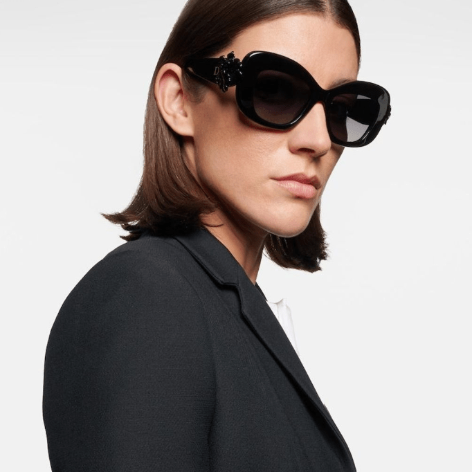 Dior Eyewear Clover Shiny Black Square Sunglasses 4