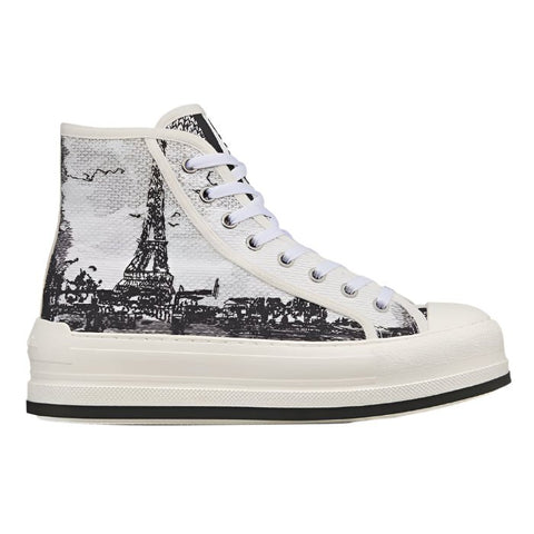 Dior High - Top Platform Sneaker Cotton Embroidered - BEAUTY BAR