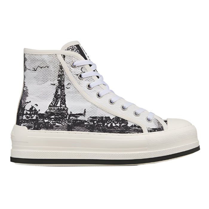 Dior High-Top Platform Sneaker Cotton Embroidered 2