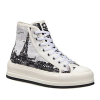 Dior High-Top Platform Sneaker Cotton Embroidered