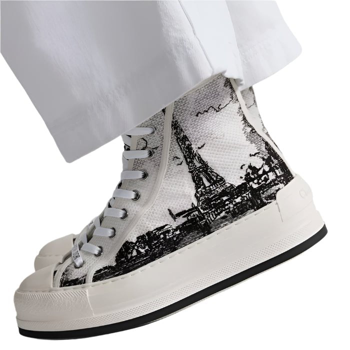 Dior High-Top Platform Sneaker Cotton Embroidered 5