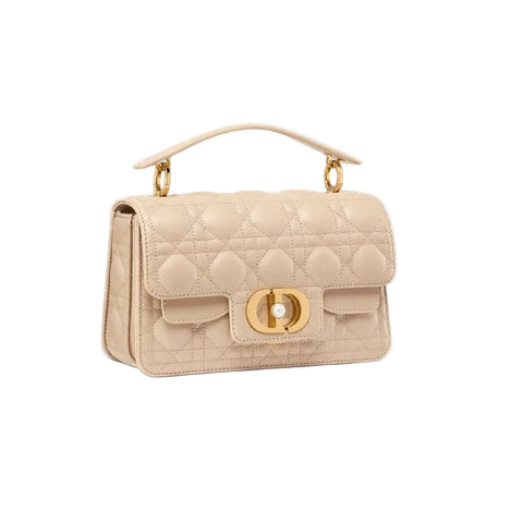 Dior Jolie Top Handle Bag Powder Beige Cannage Calfskin - BEAUTY BAR