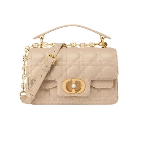 Dior Jolie Top Handle Bag Powder Beige Cannage Calfskin - BEAUTY BAR