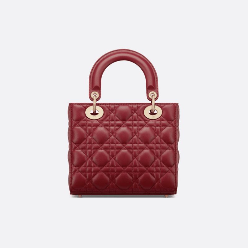 Dior Lady Dior My ABCDior Small Bag Cannage Patterned Sheepskin In Cherry 2