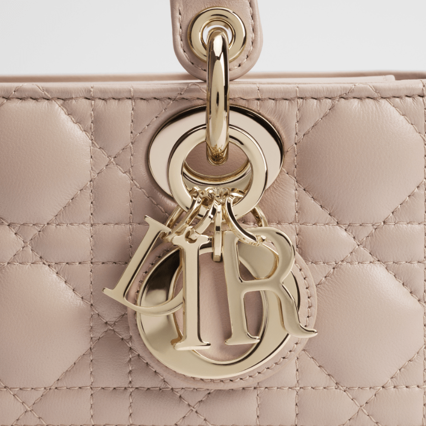 Dior Lady Small Bag Sheepskin With a Soft Beige Cannage Patter 4