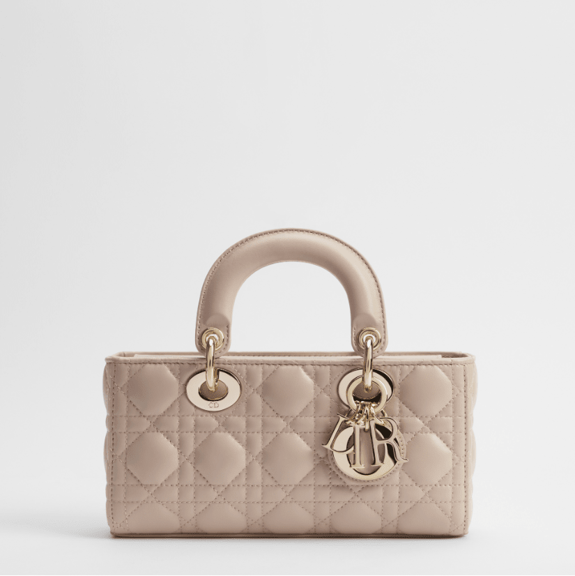 Dior Lady Small Bag Sheepskin With a Soft Beige Cannage Patter 1